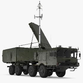 Multi Functional Radar 92n2e for S-400 Battle Position 3D model